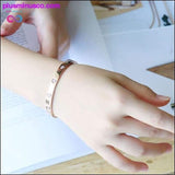 Plus Minus Co Bangles For Women Gold Rose Gold Silver Color Rhinestone, view 2
