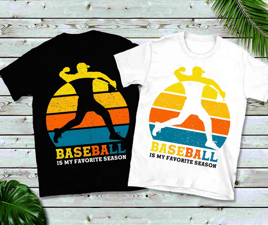 Plus Minus Co Baseball Is My Favorite Season | Retro Sunset T-Shirts,Baseball T-shirt, Cute Baseball ,Baseball Mom Shirt, Sports Tee, Baseball Lover Gift