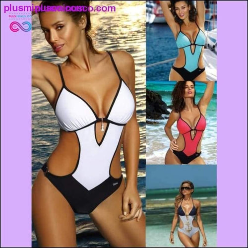Plus Minus Co Bathing Suits Woman Thong One Piece Swimsuit Plus Size