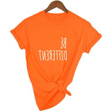 Plus Minus Co Be Different Tshirts Funny Quote T Shirt Summer Fashion Hipster Slogan Tees Women Casual T-shirts Camisetas Summer Quote Shirt, view 3