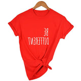 Plus Minus Co Be Different Tshirts Funny Quote T Shirt Summer Fashion Hipster Slogan Tees Women Casual T-shirts Camisetas Summer Quote Shirt, view 4