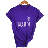 Plus Minus Co Be Different Tshirts Funny Quote T Shirt Summer Fashion Hipster Slogan Tees Women Casual T-shirts Camisetas Summer Quote Shirt, view 6
