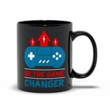 Plus Minus Co Be The Game Changer Black Mugs, Game Changer, Unique Ceramic Mug Gift, Inspirational Gamer Gift, Video Games Motivational Mug, view 2