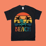 Plus Minus Co Beach Chair Palm Trees | Retro Sunset T-Shirts,Island Life T-Shirt | Summer Shirt | Vacation Shirt, view 2