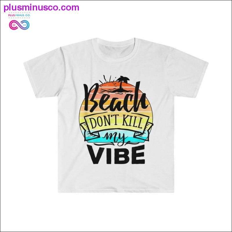 Plus Minus Co Beach Dont Kill My Vibe Retro Sunset Funny Summer T-Shirt