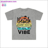Plus Minus Co Beach Dont Kill My Vibe Retro Sunset Funny Summer T-Shirt, view 3