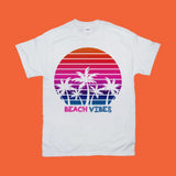 Plus Minus Co Beach Vibes | Palm Tress | Retro Sunset T-Shirts, Island Life T-Shirt | Summer Shirt | Vacation Shirt, Adventure Spring , Spring Break Gift, view 2