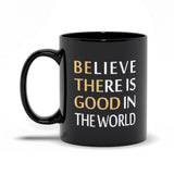 Plus Minus Co Believe There Is Good In The World Black Mugs, view 2