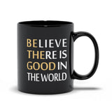 Plus Minus Co Believe There Is Good In The World Black Mugs, view 3
