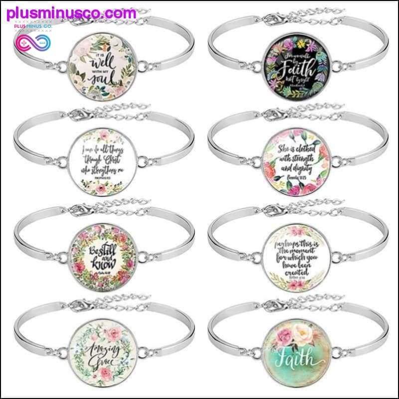 Plus Minus Co Best Selling 8 Pcs / Pack Bible Verse Bracelet Silver Color