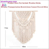 Plus Minus Co Big Size Macrame Tapestry Wall Hanging Bohemian Chic, view 4