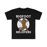 Plus Minus Co Bigfoot Believers Baseball T-Shirts, Bigfoot Baseball Shirt / Bigfoots Gift / Baseball Sport Yeti Sasquatch, Sports Team / Scary Monster, view 2