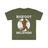 Plus Minus Co Bigfoot Believers Baseball T-Shirts, Bigfoot Baseball Shirt / Bigfoots Gift / Baseball Sport Yeti Sasquatch, Sports Team / Scary Monster, view 3