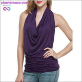 Plus Minus Co Backless Tops Sexy Sleeveless Hanging Neck T Blouse For, view 3