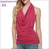 Plus Minus Co Backless Tops Sexy Sleeveless Hanging Neck T Blouse For, view 4