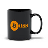Plus Minus Co Bitcoin Boss Mug For Blockchain Crypto Currency Traders Black Mugs, Bitcoin Gifts - Gifts For Crypto Lovers, Gifts For Bitcoin Lovers, view 2