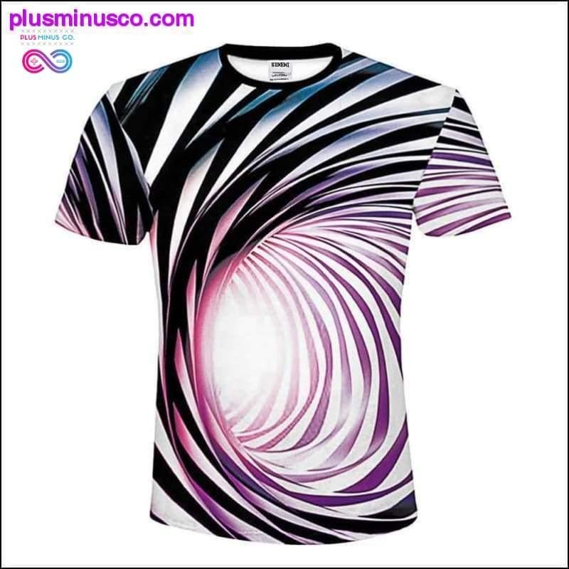 Plus Minus Co Black And White Vertigo Hypnotic Printing T Shirt Unisex