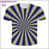 Plus Minus Co Black And White Vertigo Hypnotic Printing T Shirt Unisex, view 4