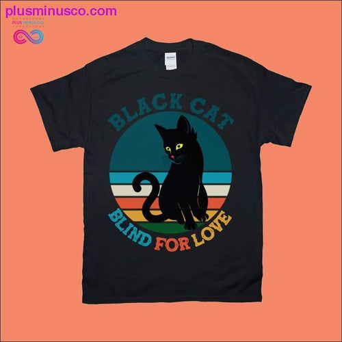 Plus Minus Co Black Cat Blind for Love | Retro Sunset T-Shirts