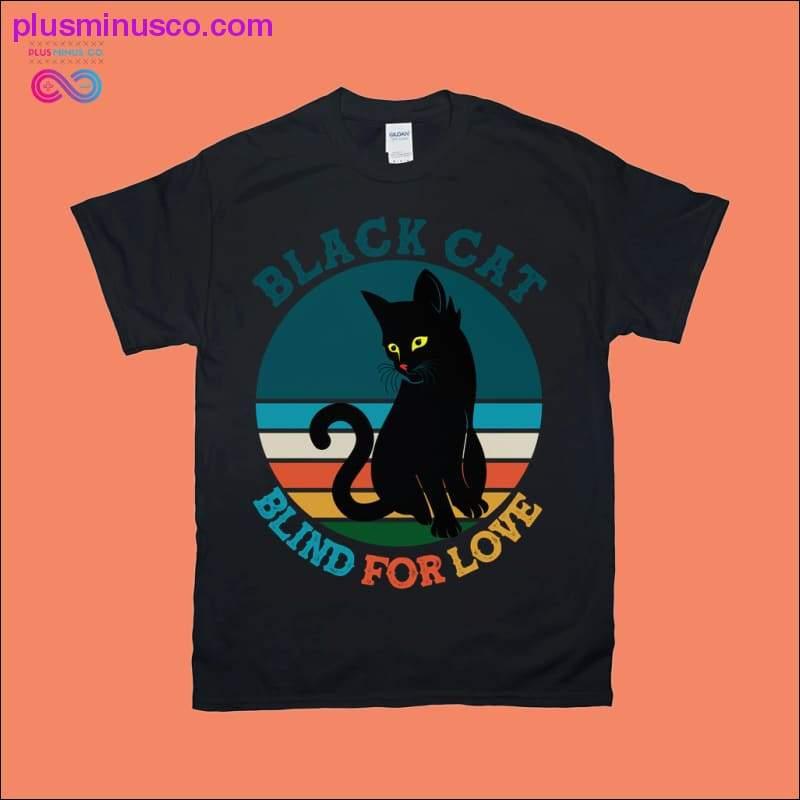 Plus Minus Co Black Cat Blind for Love | Retro Sunset T-Shirts