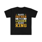 Plus Minus Co Black Father Black Leader Black King Afrocentric Tee T-Shirts, fathers day gift, funny Fathers Day gift, Black History Month Celebration, view 2