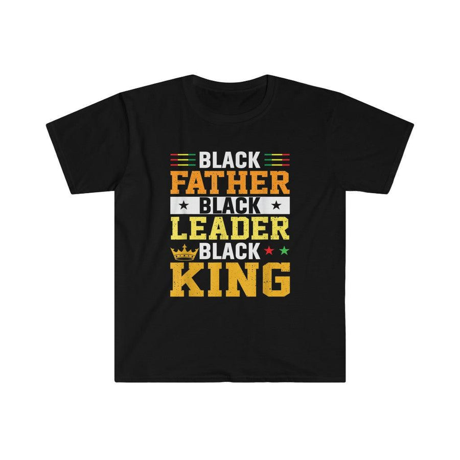 Plus Minus Co Black Father Black Leader Black King Afrocentric Tee T-Shirts, fathers day gift, funny Fathers Day gift