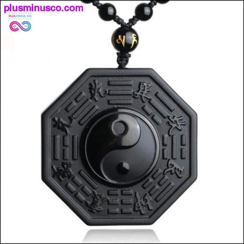 Plus Minus Co Black Obsidian Necklace Pendant