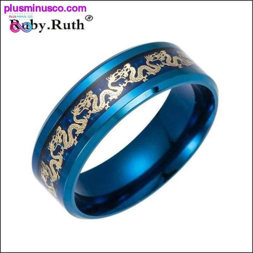 Plus Minus Co Black Stainless steel Ring Mens Chinese Traditional Gold