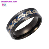 Plus Minus Co Black Stainless steel Ring Mens Chinese Traditional Gold, view 2