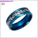 Plus Minus Co Black Stainless steel Ring Mens Chinese Traditional Gold, view 3