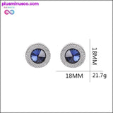Plus Minus Co Blue Crystal Cone Cufflinks Men Classic Brand Blue Prismatic, view 4