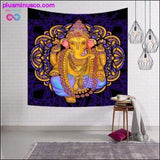 Plus Minus Co Blue Elephant Tapestry India Home Textile Mandala Tapestry, view 3