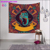 Plus Minus Co Blue Elephant Tapestry India Home Textile Mandala Tapestry, view 4