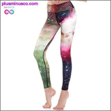 Plus Minus Co Blue Green Weed Leaf Prints Elastic Slim Fitness Workout, view 6