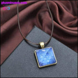 Plus Minus Co Blue Universe and Gold Pyramid Necklace + Glow In The Dark, view 6