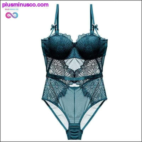 Plus Minus Co Bodysuits Women Push Up Hollow Out Back Half Padded Cup Bow