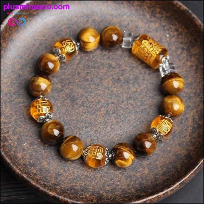 Plus Minus Co Tiger Eyes Stone Beads Bangles & Bracelets Jewelry Lucky