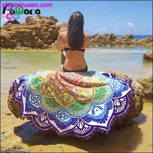 Plus Minus Co Bohemian Mandala Summer Round Beach Towel Tapestry Chiffon