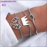 Plus Minus Co Bohemian Shell Map Turtle Bracelet Set, Retro Geometric, view 2