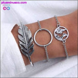 Plus Minus Co Bohemian Shell Map Turtle Bracelet Set, Retro Geometric, view 6