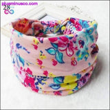 Plus Minus Co Bohemian Wide Cotton Stretch Headbands Women Headwrap Turban, view 6