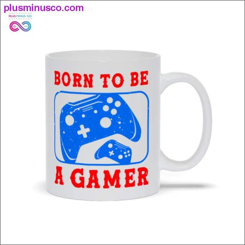 Plus Minus Co Born to be a gamer White Mugs