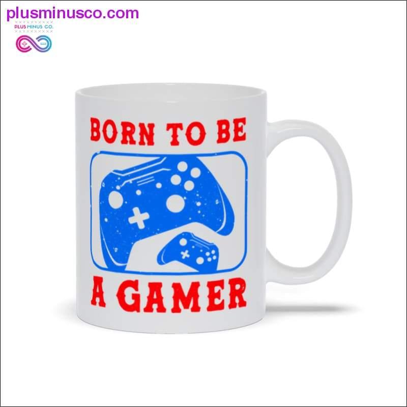 Plus Minus Co Born to be a gamer White Mugs