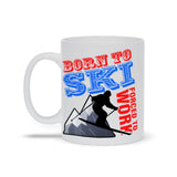Plus Minus Co Born To Ski Forced To Work Mugs, view 2