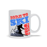 Plus Minus Co Born To Ski Forced To Work Mugs, view 3