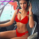Plus Minus Co Brazilian Bikini Set Latest Trend with Halter Top Swimwear, view 3