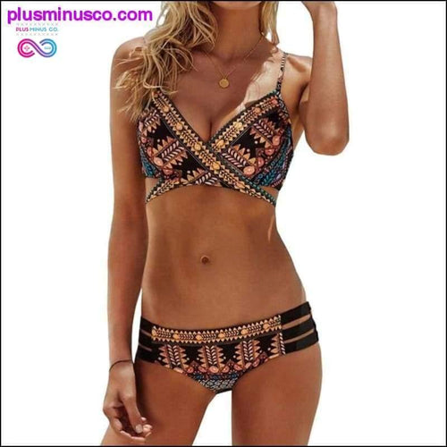 Plus Minus Co Brazilian Bikini : Women Sexy Bandage Aztec Biquini String
