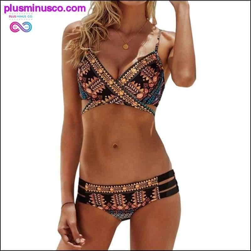 Plus Minus Co Brazilian Bikini : Women Sexy Bandage Aztec Biquini String