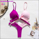 Plus Minus Co Brazilian Neon Bandage Push-Up High Cut Swimsuit, view 4