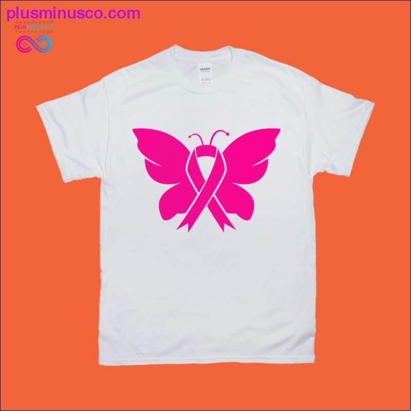 Plus Minus Co Breast Cancer Awareness Month / Butterfly Ribbon T-Shirts